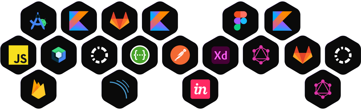Android tech stack: Android Studio, Kotlin, Firebase, GraphQL, Figma, JavaScript and more